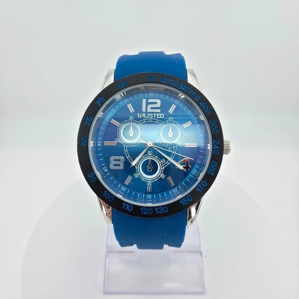 KENNETH COLE UNLISTED 'City Streets' Watch Men's Blue Tachymeter Bezel 9+